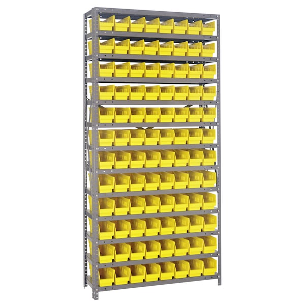 Steel Shelving with plastic bins